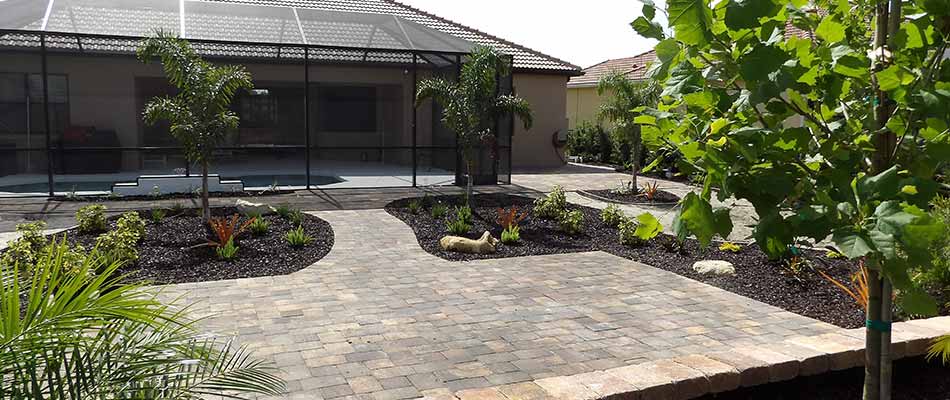 Custom paver patio installation in Ellenton, FL.